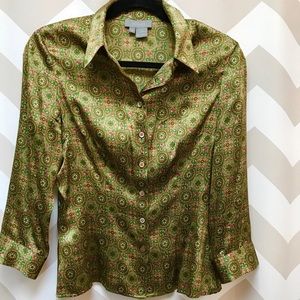Green silk blouse by Eccoci